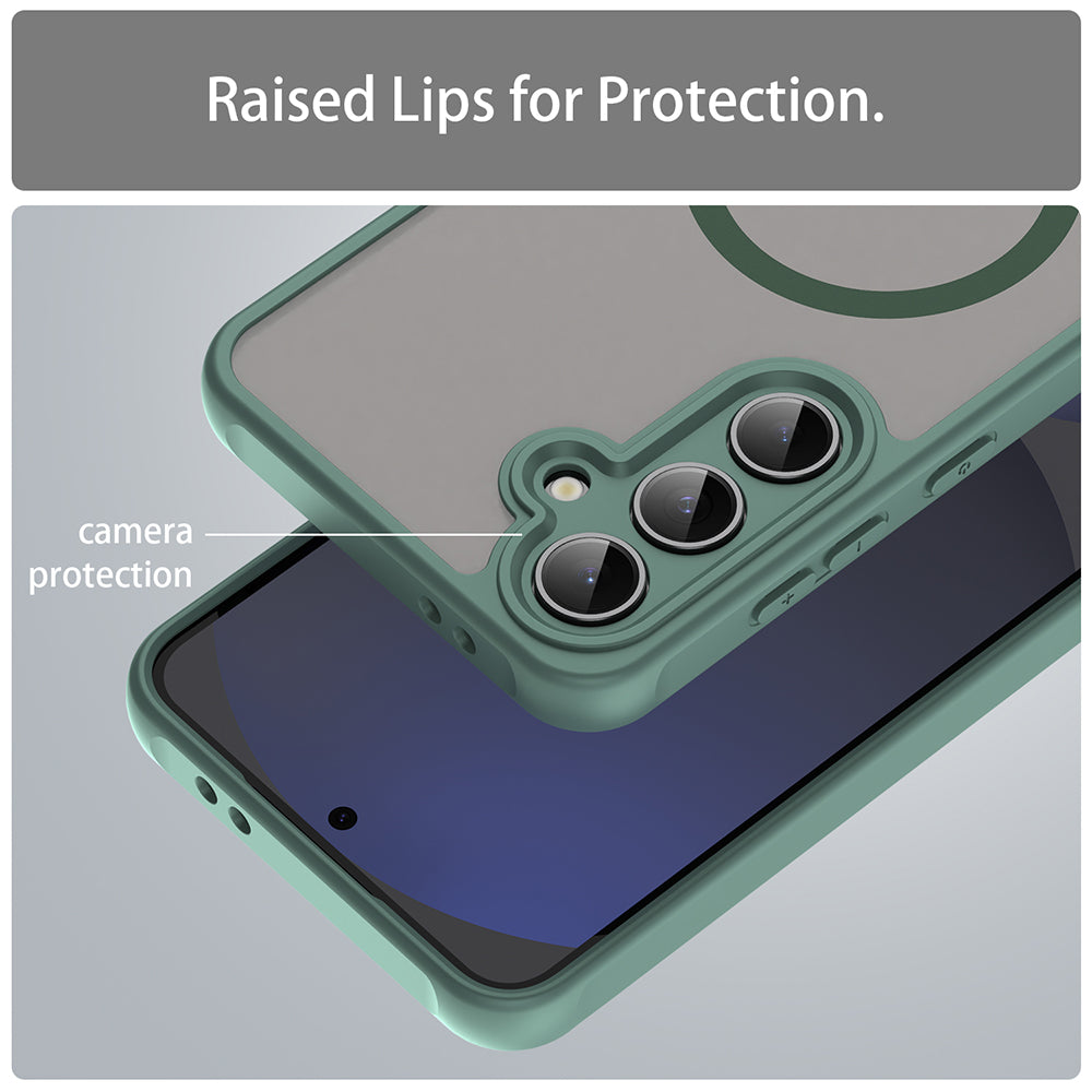 Калъф MagSafe за Samsung Galaxy S24 FE S721, Techsuit, HaloFrost II, Зелен