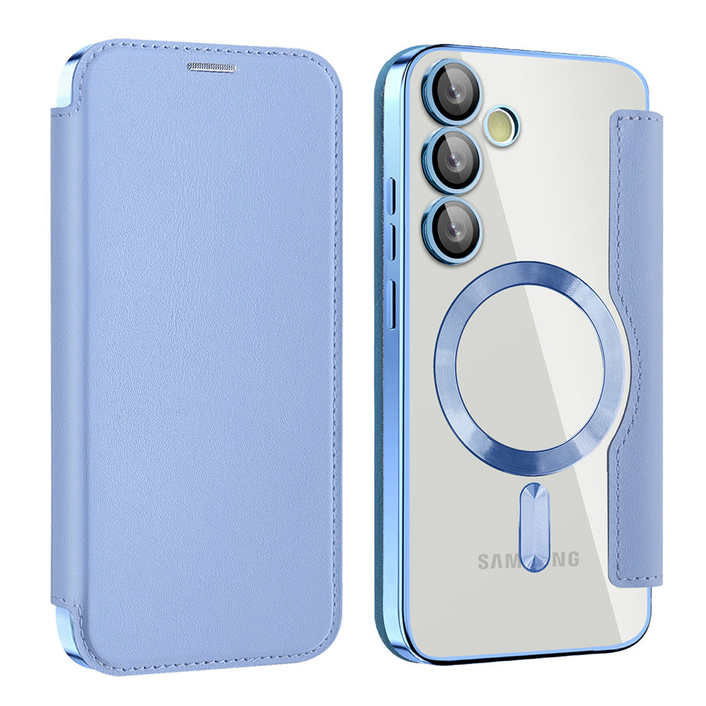 MagSafe Case for Samsung Galaxy S24 FE S721, Techsuit, SmartMag Book, Blue