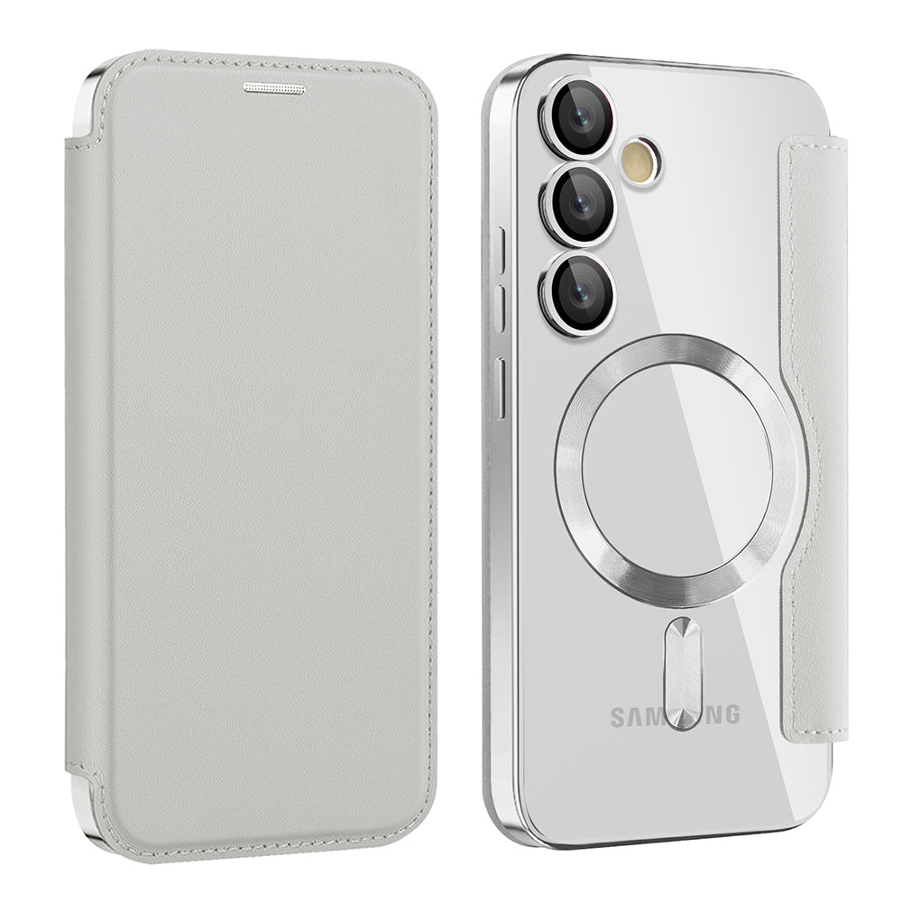 Калъф MagSafe за Samsung Galaxy S24 FE S721, Techsuit, SmartMag Book, Сив