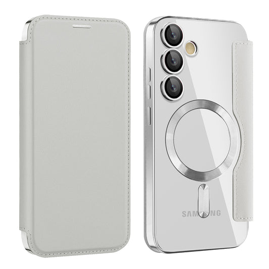 Калъф MagSafe за Samsung Galaxy S24 FE S721, Techsuit, SmartMag Book, Сив