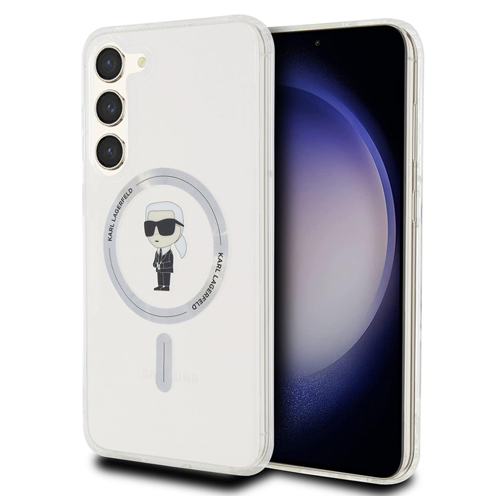 Калъф MagSafe за Samsung Galaxy S24+ S926, Karl Lagerfeld, IML Ikonik Karl, Прозрачен