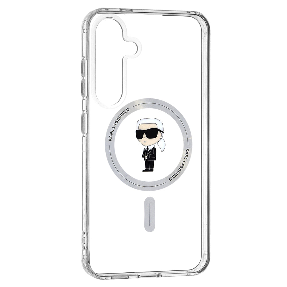 Калъф MagSafe за Samsung Galaxy S24+ S926, Karl Lagerfeld, IML Ikonik Karl, Прозрачен