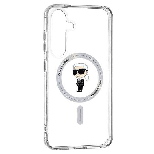 Калъф MagSafe за Samsung Galaxy S24+ S926, Karl Lagerfeld, IML Ikonik Karl, Прозрачен