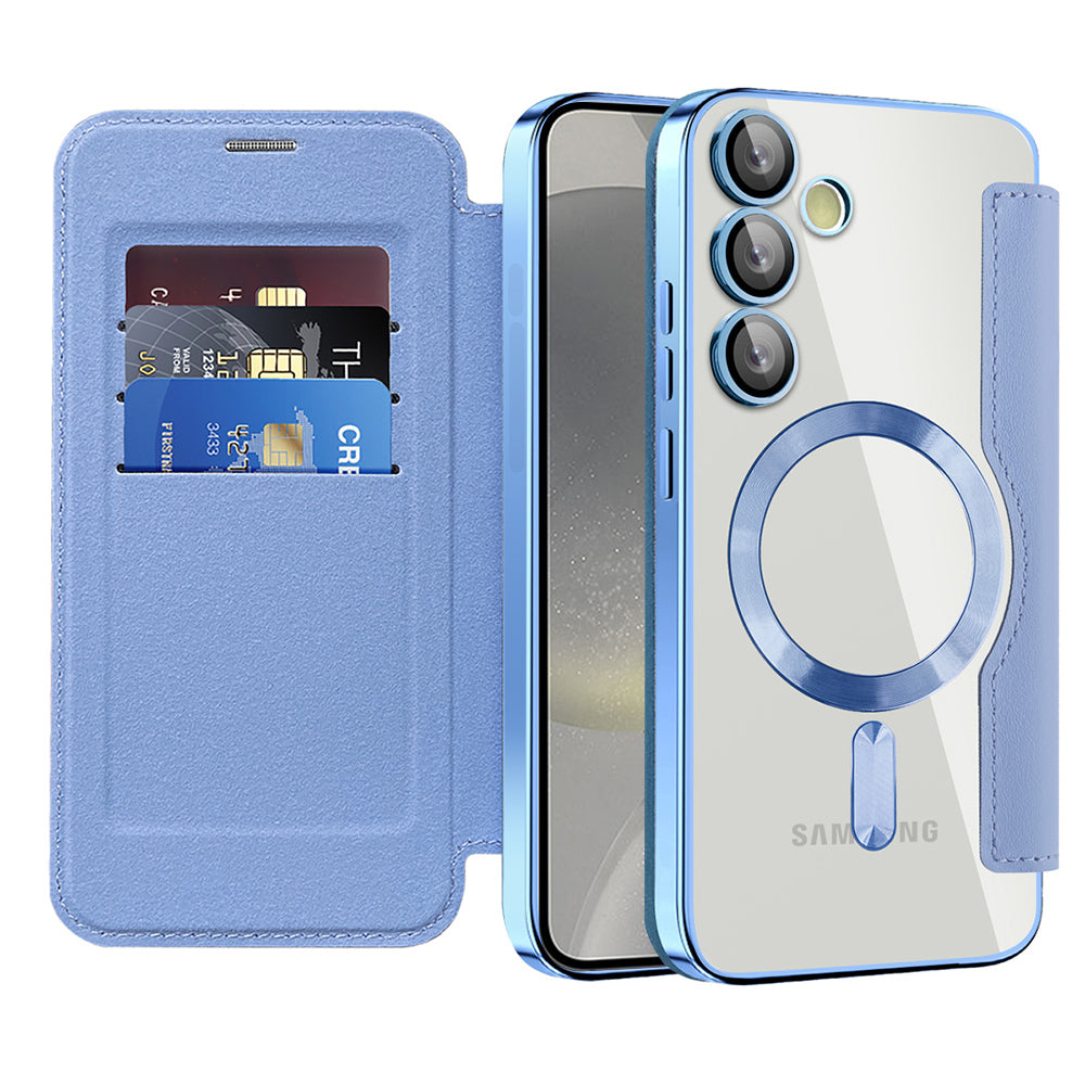Калъф MagSafe за Samsung Galaxy S24+ S926, Techsuit, SmartMag Book, Син