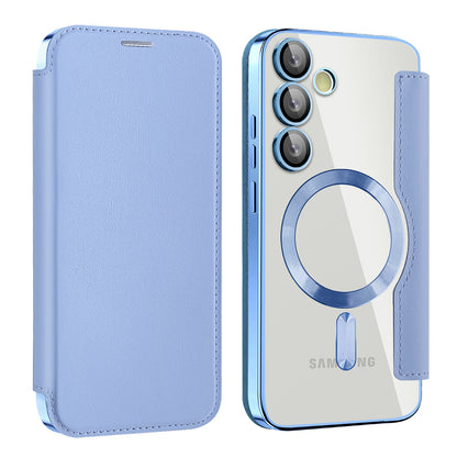 Калъф MagSafe за Samsung Galaxy S24+ S926, Techsuit, SmartMag Book, Син