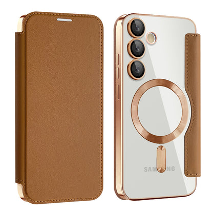 Калъф MagSafe за Samsung Galaxy S24+ S926, Techsuit, SmartMag Book, Кафяв