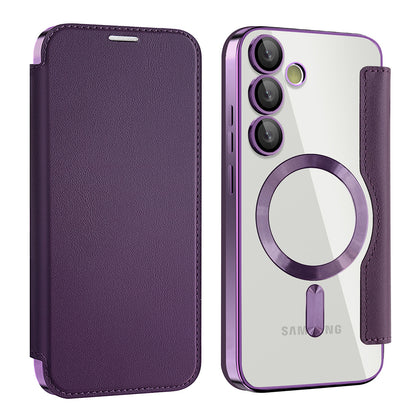 Калъф MagSafe за Samsung Galaxy S24+ S926, Techsuit, SmartMag Book, Лилав