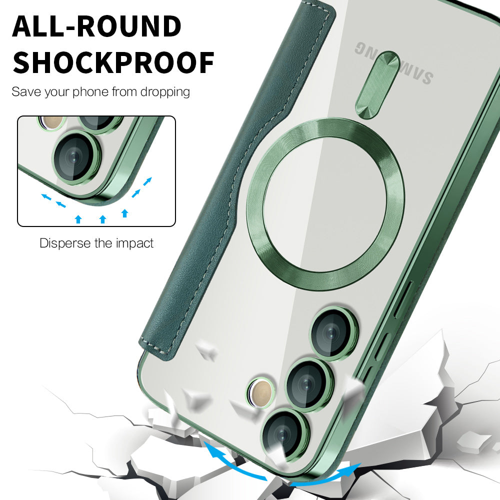 Калъф MagSafe за Samsung Galaxy S24+ S926, Techsuit, SmartMag Book, Зелен