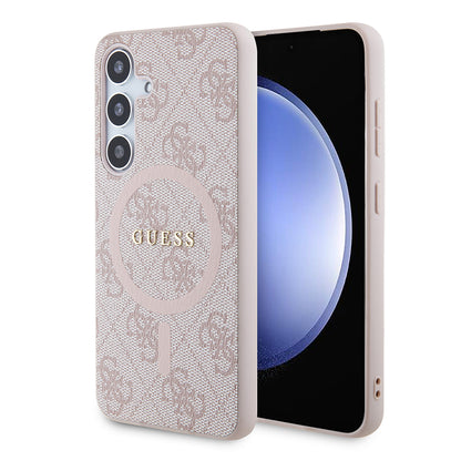 Калъф MagSafe за Samsung Galaxy S24 S921, Guess, 4G Collection, Розов