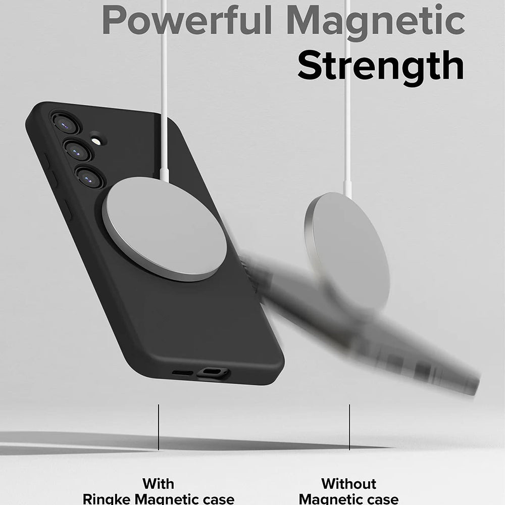 Калъф MagSafe за Samsung Galaxy S24 S921, Ringke, Силикон, Черен