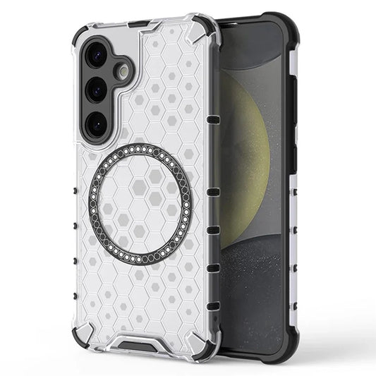 Калъф MagSafe за Samsung Galaxy S24 S921, Techsuit, HoneyComb Shield, Бял