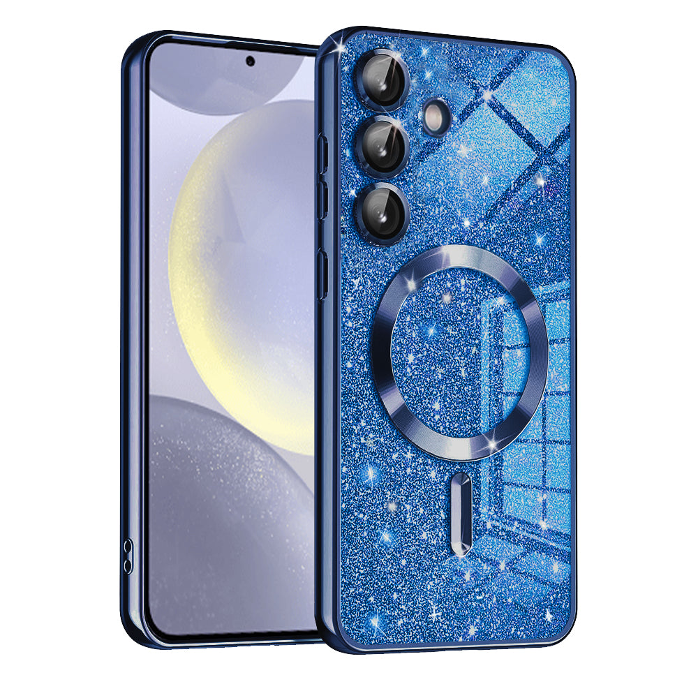 Калъф MagSafe за Samsung Galaxy S24 S921, Techsuit, Luxury Glitter, Тъмносин
