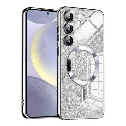 Калъф MagSafe за Samsung Galaxy S24 S921, Techsuit, Luxury Glitter, Сребрист