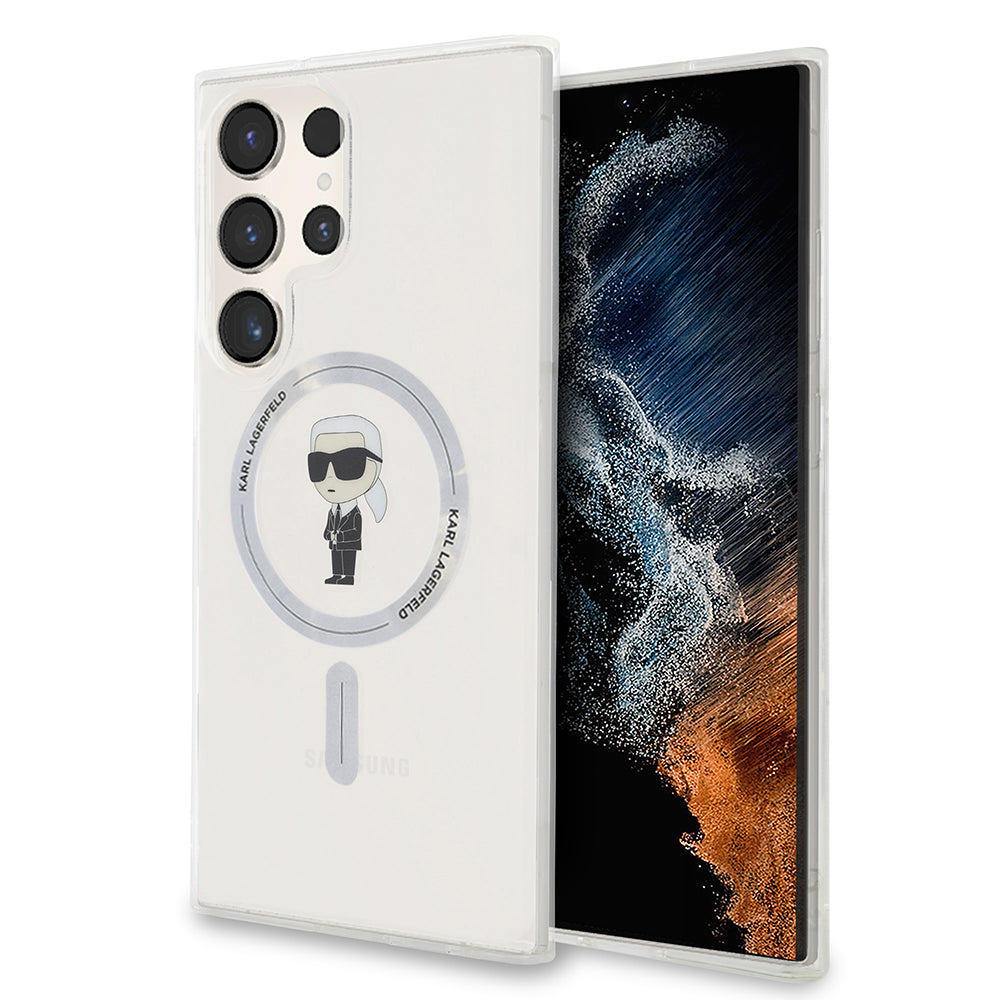 Калъф MagSafe за Samsung Galaxy S24 Ultra S928, Karl Lagerfeld, IML Ikonik Karl, Прозрачен