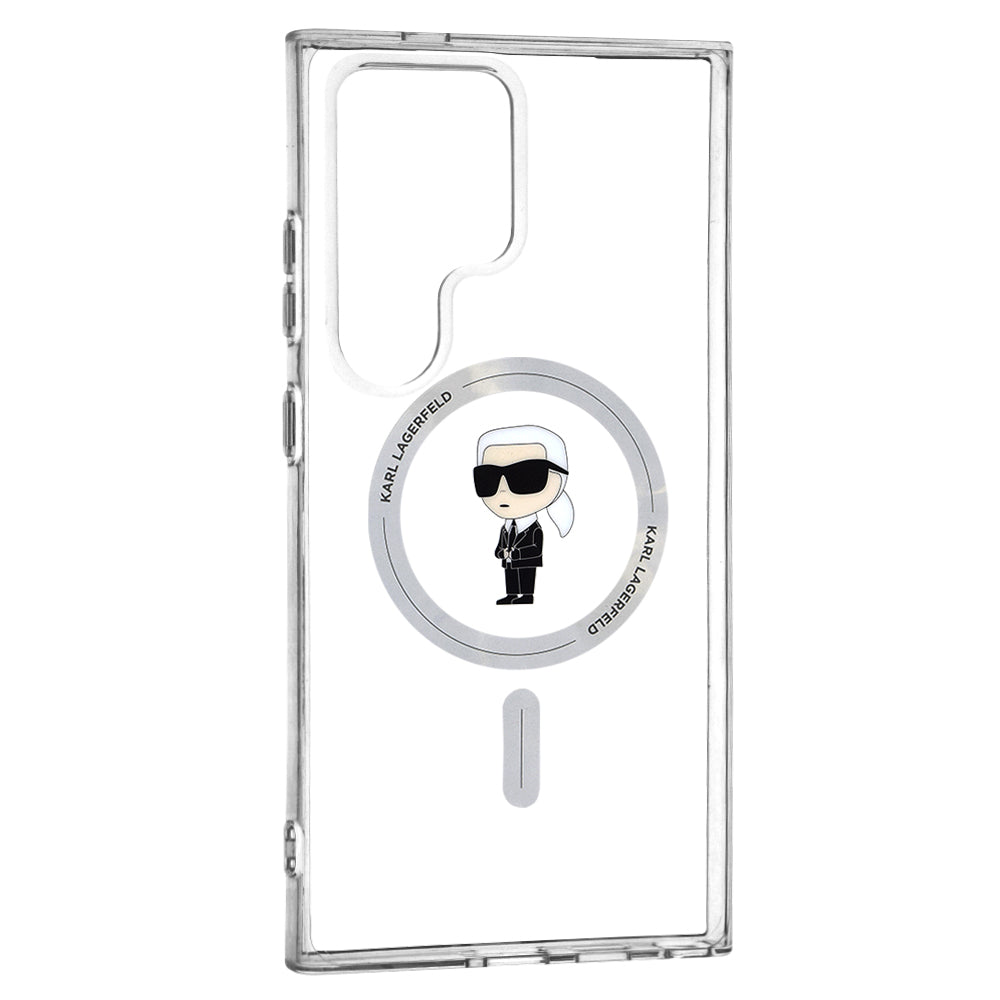 Калъф MagSafe за Samsung Galaxy S24 Ultra S928, Karl Lagerfeld, IML Ikonik Karl, Прозрачен