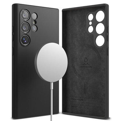 Калъф MagSafe за Samsung Galaxy S24 Ultra S928, Ringke, Силикон, Черен