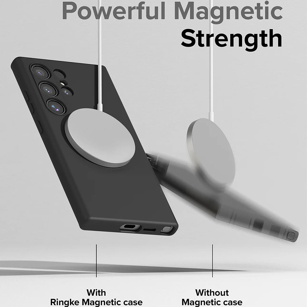 Калъф MagSafe за Samsung Galaxy S24 Ultra S928, Ringke, Силикон, Черен
