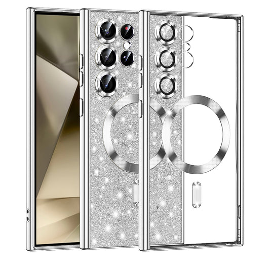 Калъф MagSafe за Samsung Galaxy S24 Ultra S928, Techsuit, Luxury Glitter, Сребрист