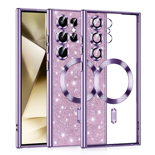 Калъф MagSafe за Samsung Galaxy S24 Ultra S928, Techsuit, Luxury Glitter, Светло лилав