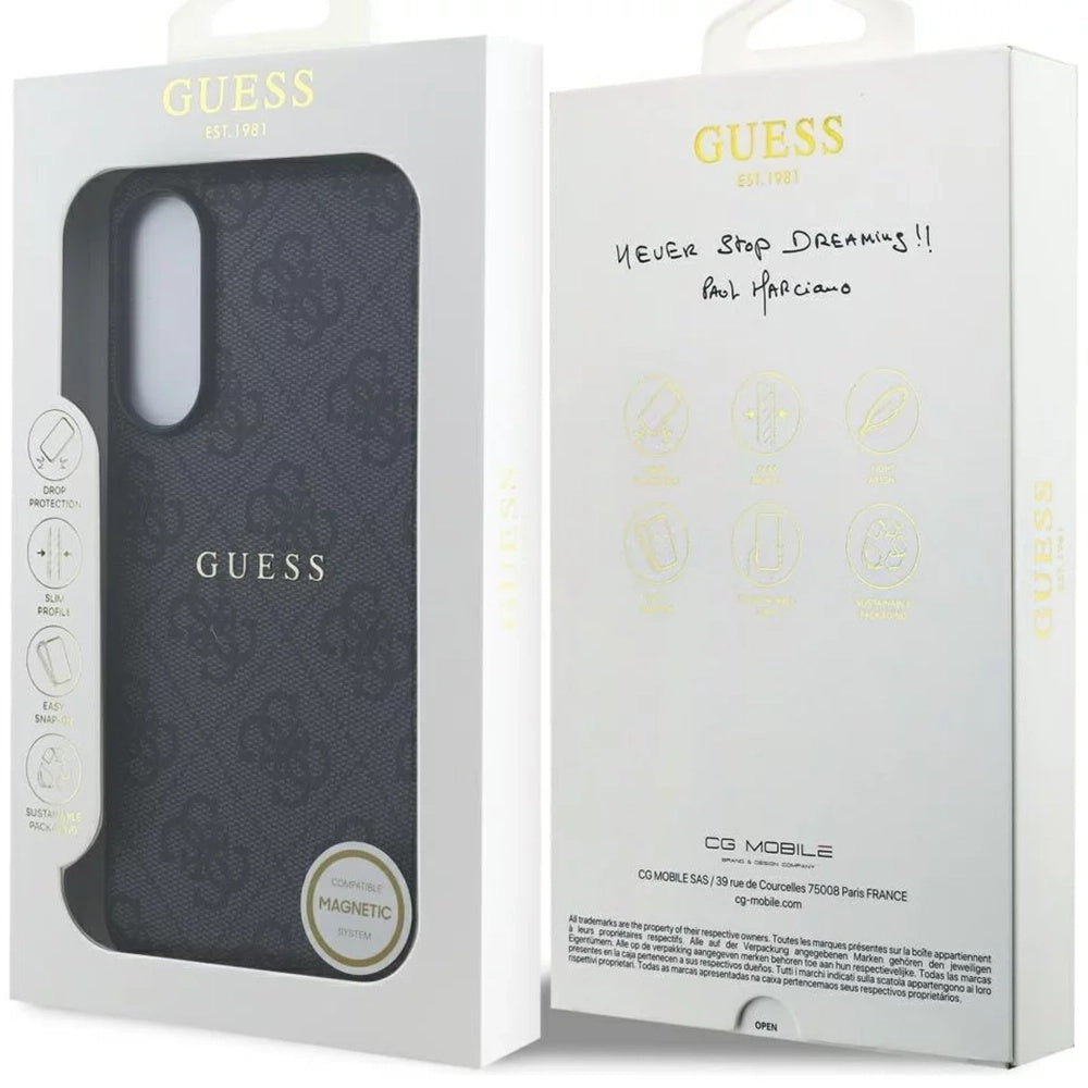 Калъф MagSafe за Samsung Galaxy S25 Edge S937, Guess, 4G Ring Classic Logo, Черен