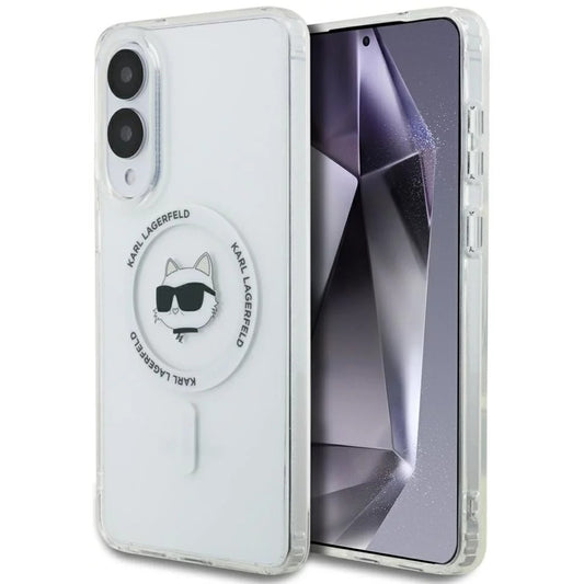 Калъф MagSafe за Samsung Galaxy S25 Edge S937, Karl Lagerfeld, IML Choupette's Head, Бял