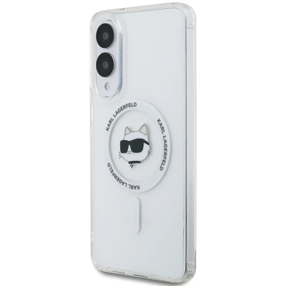 Калъф MagSafe за Samsung Galaxy S25 Edge S937, Karl Lagerfeld, IML Choupette's Head, Бял