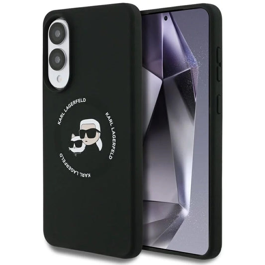 Калъф MagSafe за Samsung Galaxy S25 Edge S937, Karl Lagerfeld, Silicone Double Heads, Черен