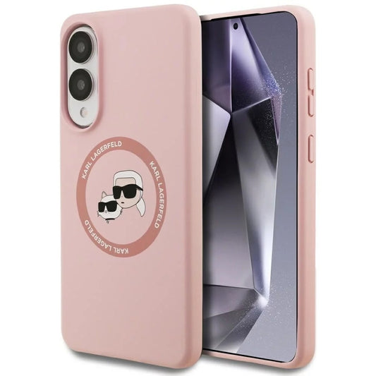 Калъф MagSafe за Samsung Galaxy S25 Edge S937, Karl Lagerfeld, Silicone Double Heads, Розов