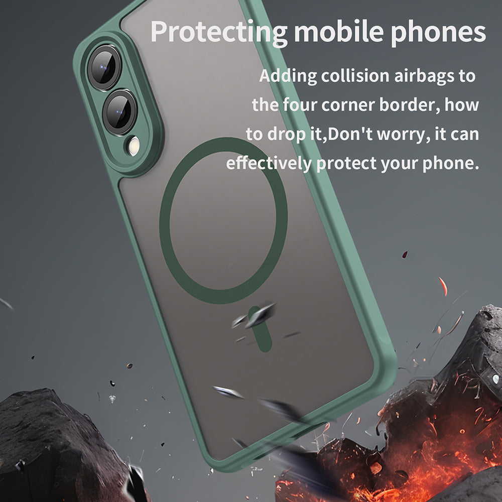 Калъф MagSafe за Samsung Galaxy S25 Edge S937, Techsuit, HaloFrost II, Зелен