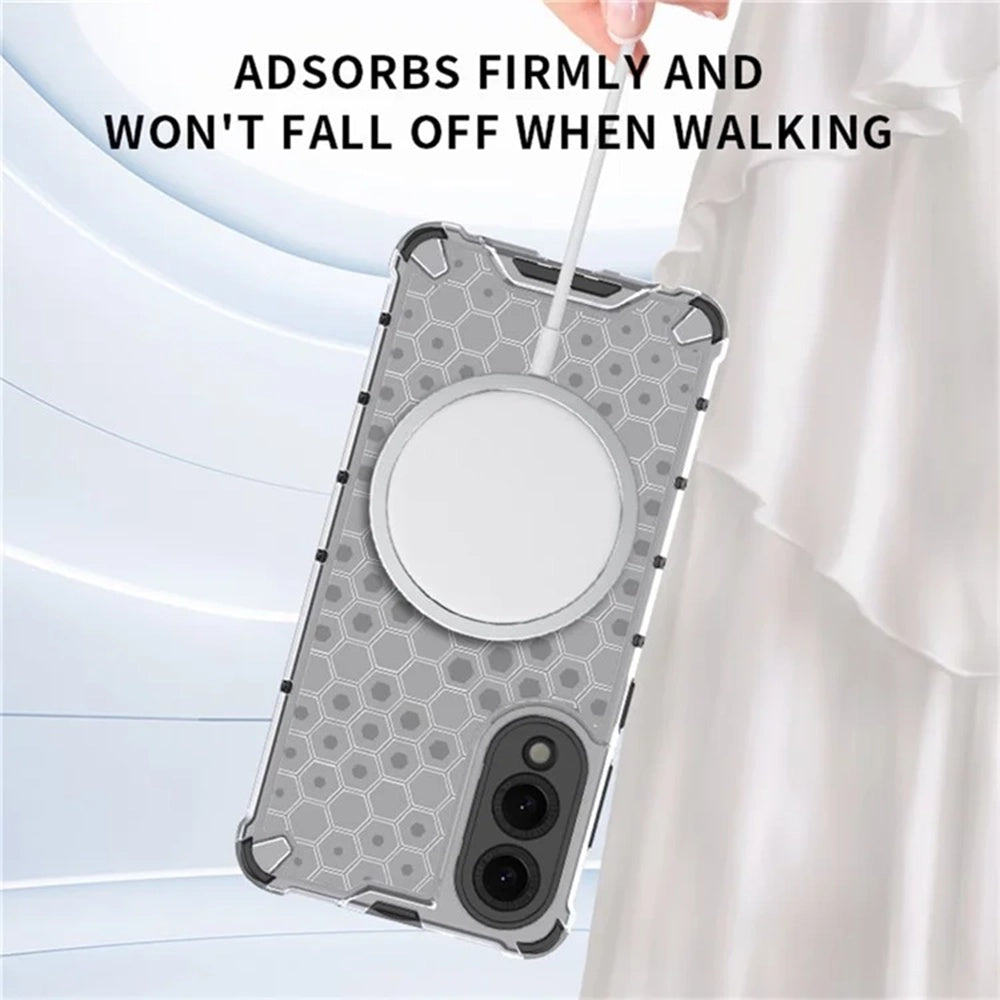 Калъф MagSafe за Samsung Galaxy S25 Edge S937, Techsuit, HoneyComb Shield, Бял