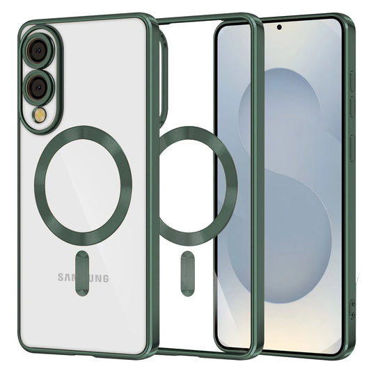 Калъф MagSafe за Samsung Galaxy S25 Edge S937, Techsuit, Luxury Crystal, Тъмнозелен