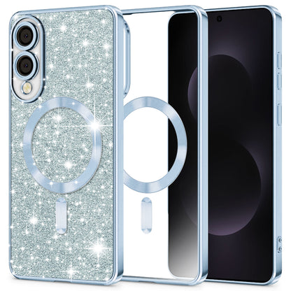 Калъф MagSafe за Samsung Galaxy S25 Edge S937, Techsuit, Luxury Glitter, Bleu
