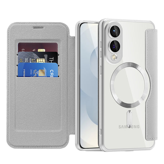Калъф MagSafe за Samsung Galaxy S25 Edge S937, Techsuit, SmartMag Book, Сив