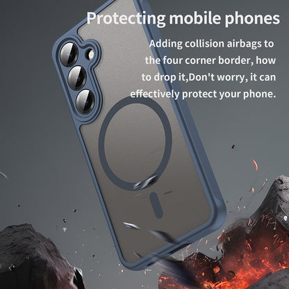 Калъф MagSafe за Samsung Galaxy S25 FE, Techsuit, HaloFrost II, Тъмносин