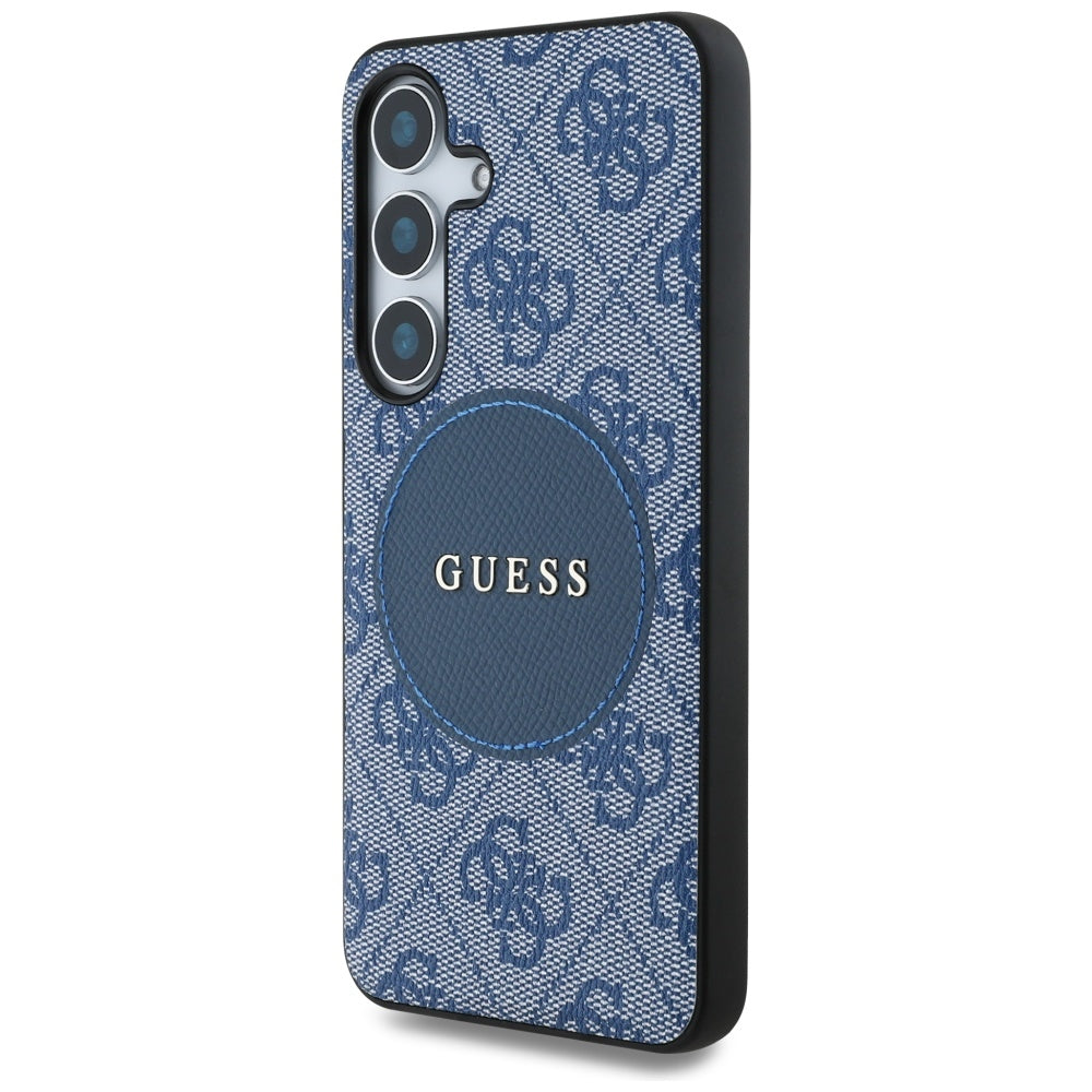 Калъф MagSafe за Samsung Galaxy S25+ S936, Guess, 4G Circle Classic Logo, Син
