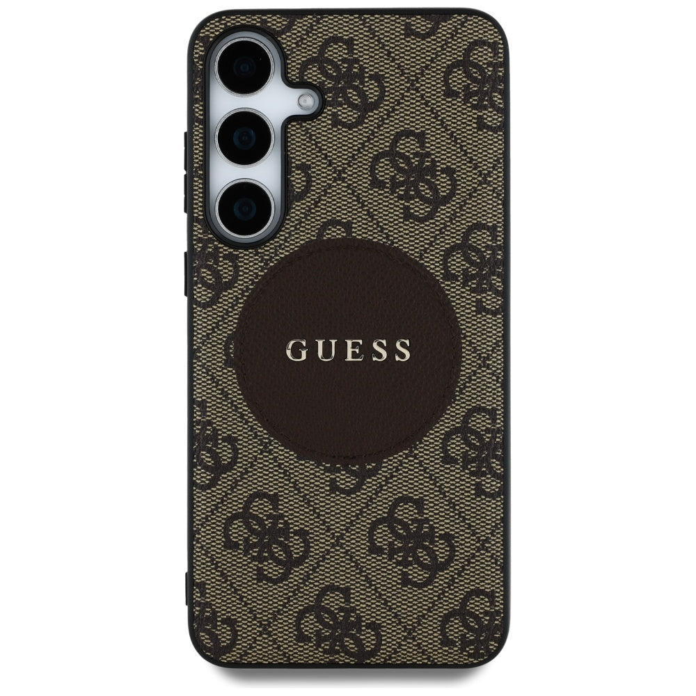 Калъф MagSafe за Samsung Galaxy S25+ S936, Guess, 4G Circle Classic Logo, Кафяв