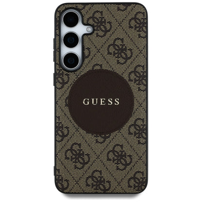 Калъф MagSafe за Samsung Galaxy S25+ S936, Guess, 4G Circle Classic Logo, Кафяв