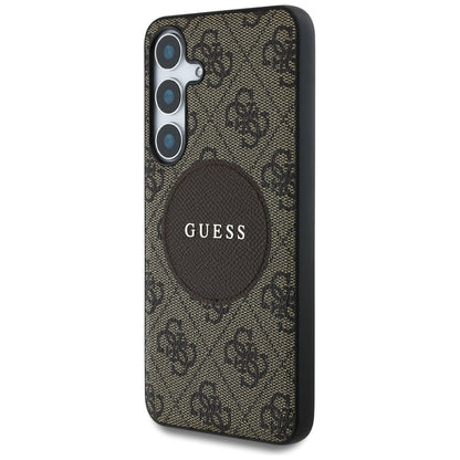 Калъф MagSafe за Samsung Galaxy S25+ S936, Guess, 4G Circle Classic Logo, Кафяв