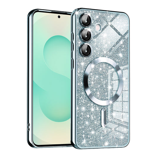 Калъф MagSafe за Samsung Galaxy S25+ S936, Techsuit, Luxury Glitter, Bleu