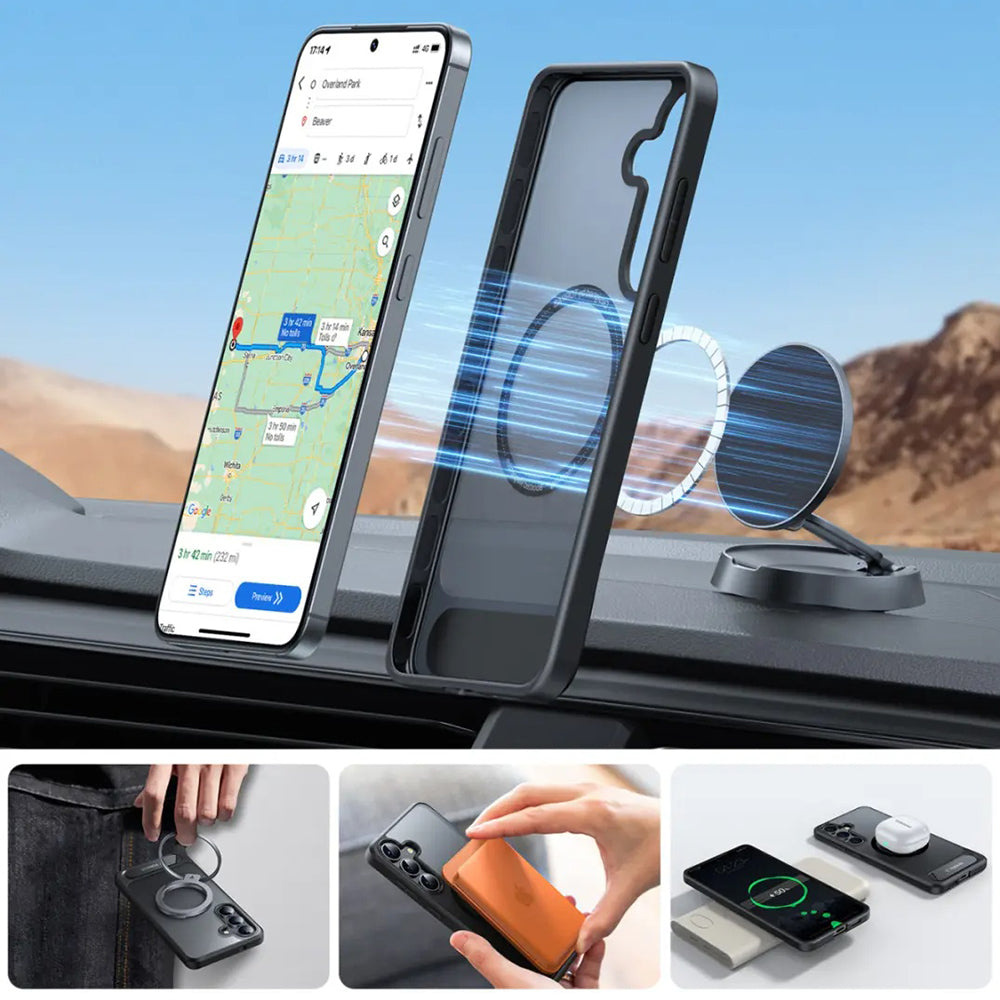 Калъф MagSafe за Samsung Galaxy S25+ S936, Torras, Pstand, Черен