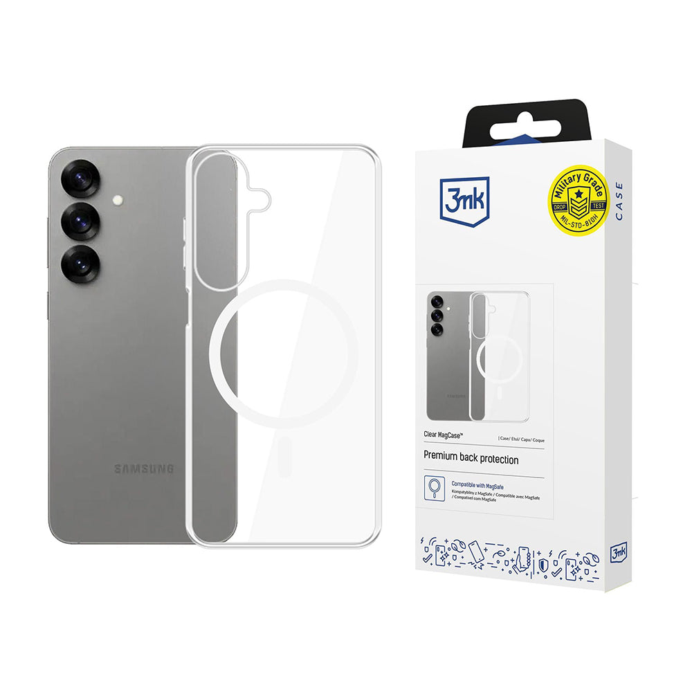 Калъф MagSafe за Samsung Galaxy S25 S931, 3MK, Clear MagCase, Прозрачен