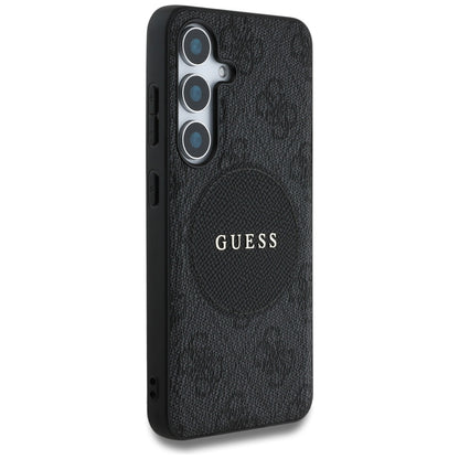Калъф MagSafe за Samsung Galaxy S25 S931, Guess, 4G Circle Classic Logo, Черен