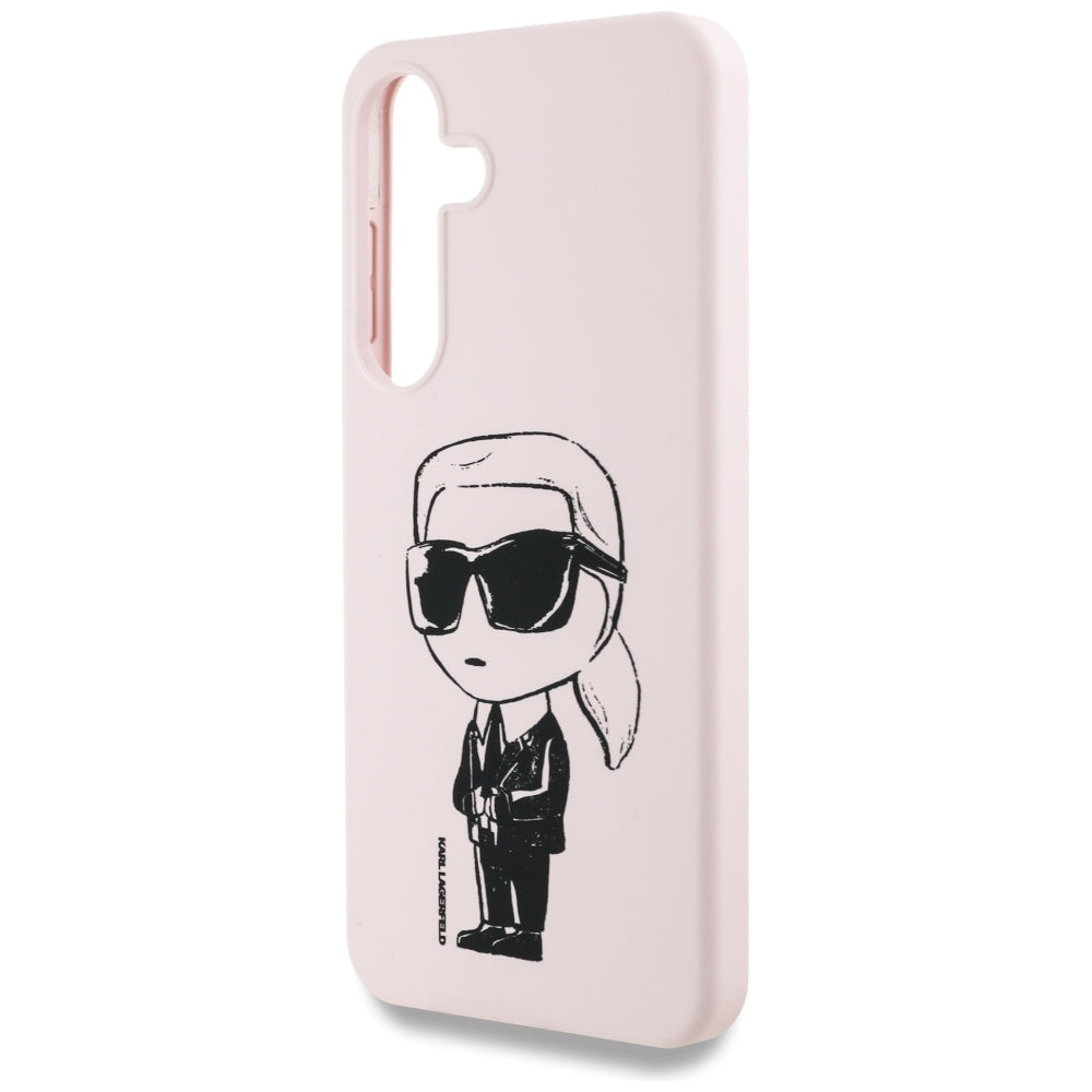 Калъф MagSafe за Samsung Galaxy S25 S931, Karl Lagerfeld, Silicone Graffiti, Розов