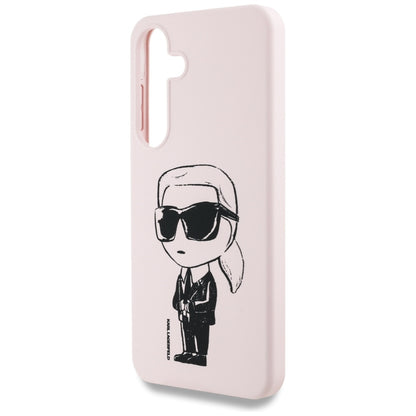 Калъф MagSafe за Samsung Galaxy S25 S931, Karl Lagerfeld, Silicone Graffiti, Розов