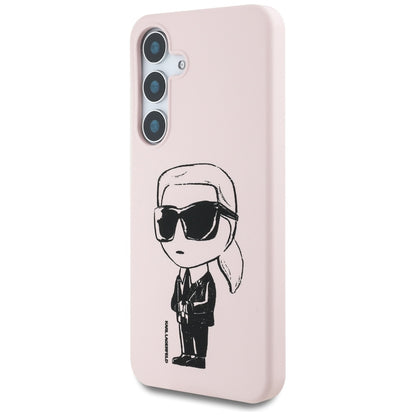 Калъф MagSafe за Samsung Galaxy S25 S931, Karl Lagerfeld, Silicone Graffiti, Розов