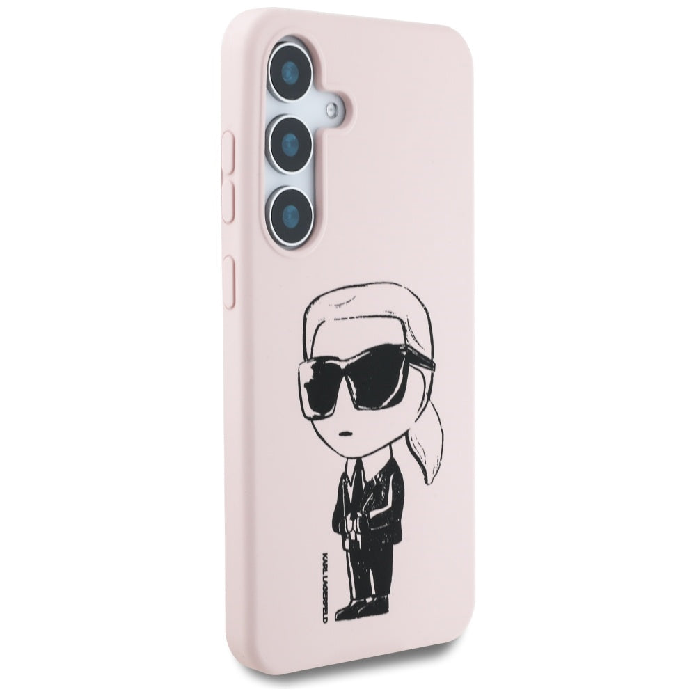 Калъф MagSafe за Samsung Galaxy S25 S931, Karl Lagerfeld, Silicone Graffiti, Розов