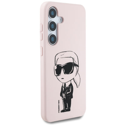 Калъф MagSafe за Samsung Galaxy S25 S931, Karl Lagerfeld, Silicone Graffiti, Розов