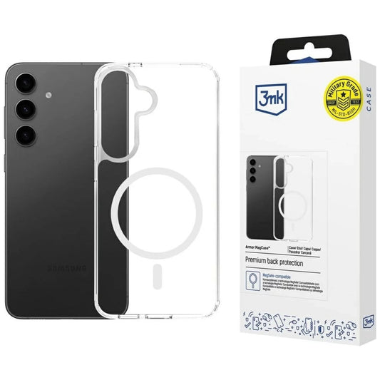 MagSafe калъф за Samsung Galaxy S25 S931 / S24 S921, 3MK, Armor MagCase, прозрачен