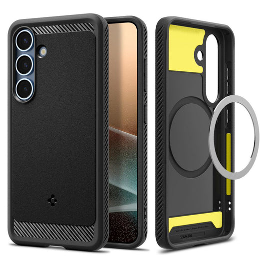 Калъф MagSafe за Samsung Galaxy S25 S931, Spigen, Rugged Armor, Матиран Черен ACS08998