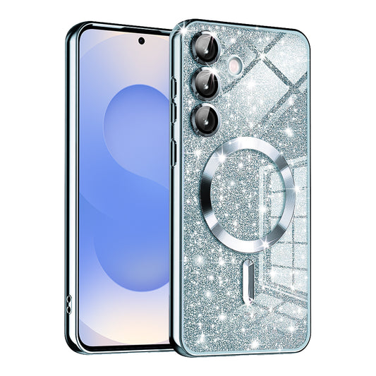 Калъф MagSafe за Samsung Galaxy S25 S931, Techsuit, Luxury Glitter, Bleu